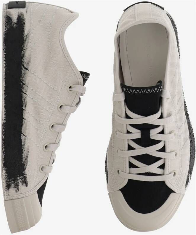 Y-3 Witte Zwarte Sneakers Ronde Neus Vetersluiting White Heren