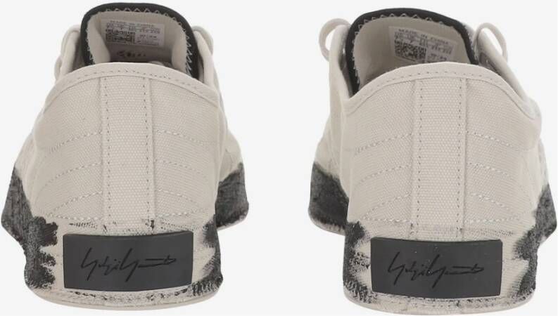 Y-3 Witte Zwarte Sneakers Ronde Neus Vetersluiting White Heren