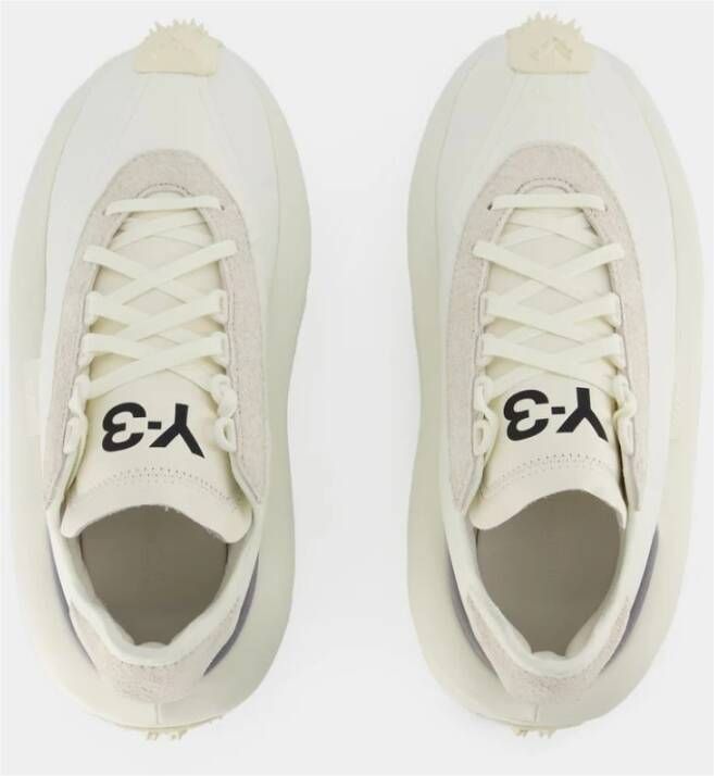 Y-3 Elegante Cream Grey Leren Sneakers Wit Dames