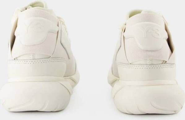 Y-3 Off-White Leren Qasa Sneakers Wit Dames