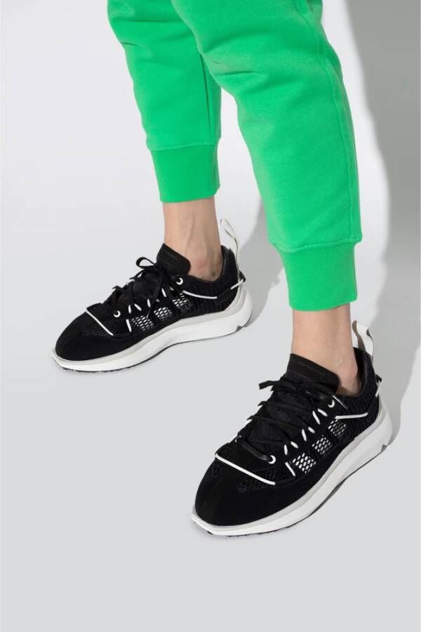 Y-3 Zwarte en Witte Shiku Run Sneakers Zwart Dames