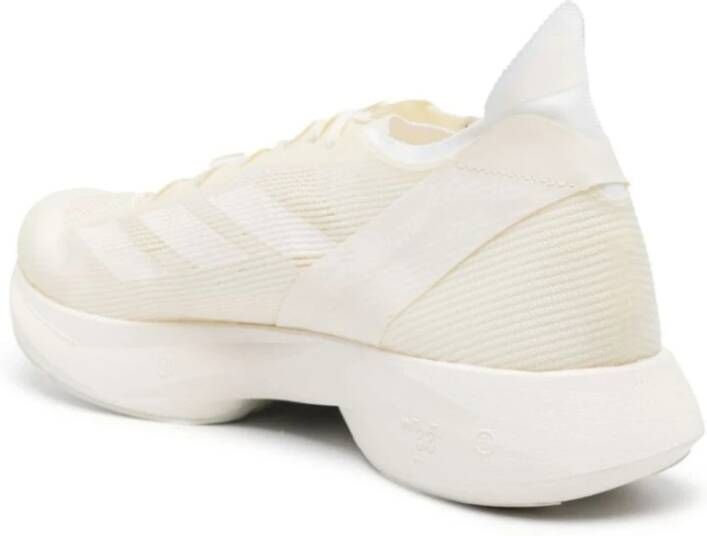 Y-3 Witte Geribbelde Gebreide Sneakers White Heren