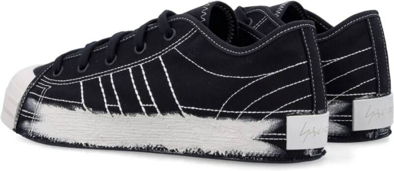 Y-3 Zwarte Canvas Sneakers met Handgeschilderde Middenzool