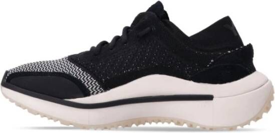 Y-3 Zwarte en witte lage sneakers met suède details Black Heren