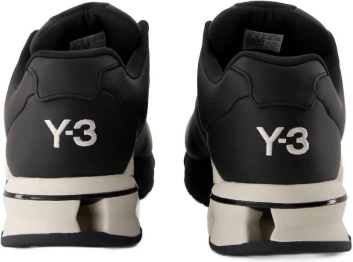 Y-3 Zwarte leren controle sneakers