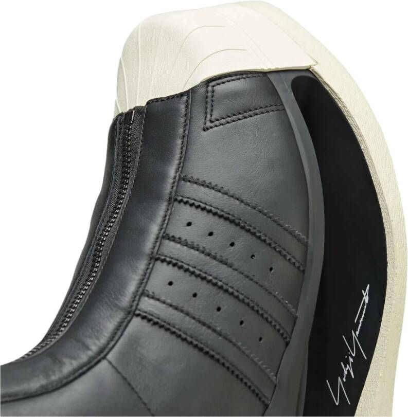 Y-3 Zwarte Leren High Top Sneakers met Rits