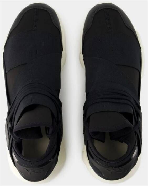 Y-3 Zwarte Leren Qasa Sneakers