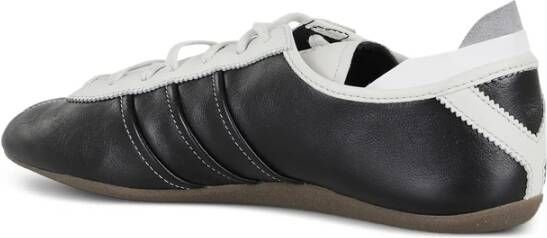 Y-3 Zwarte leren sneaker met streepdetail