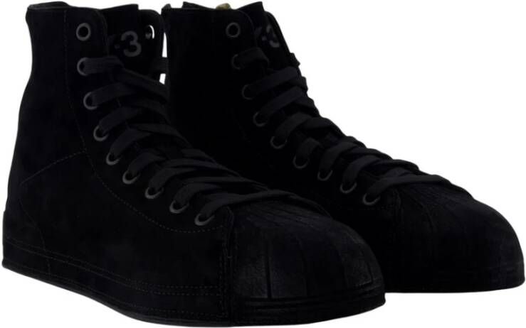 Y-3 Zwarte Leren Sneakers Nizzastar Hi