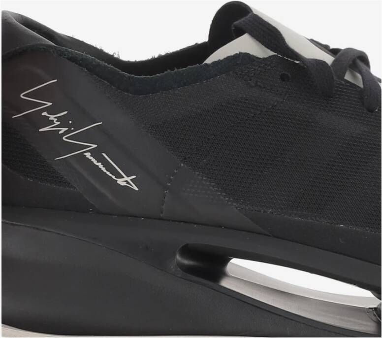 Y-3 Zwarte Mesh Sneakers met Leren Inzetstukken