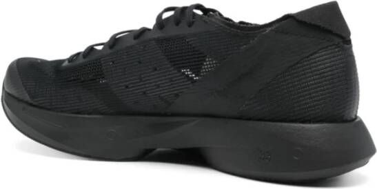 Y-3 Zwarte Mesh Sneakers Veters Logo Patch