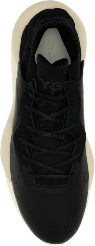 Y-3 Zwarte Stoffen en Leren Kaiwa Sneakers Black Heren