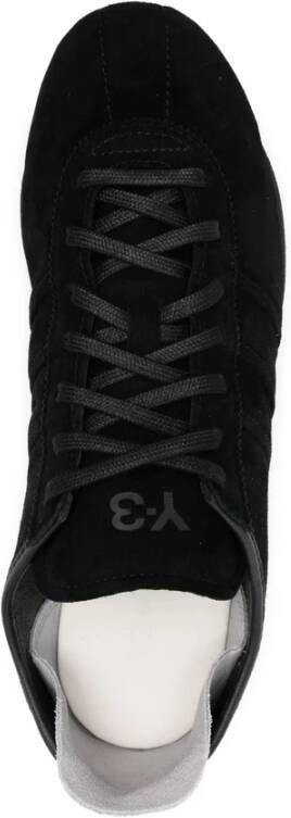 Y-3 Zwarte Suède Leren Strepen Sneakers