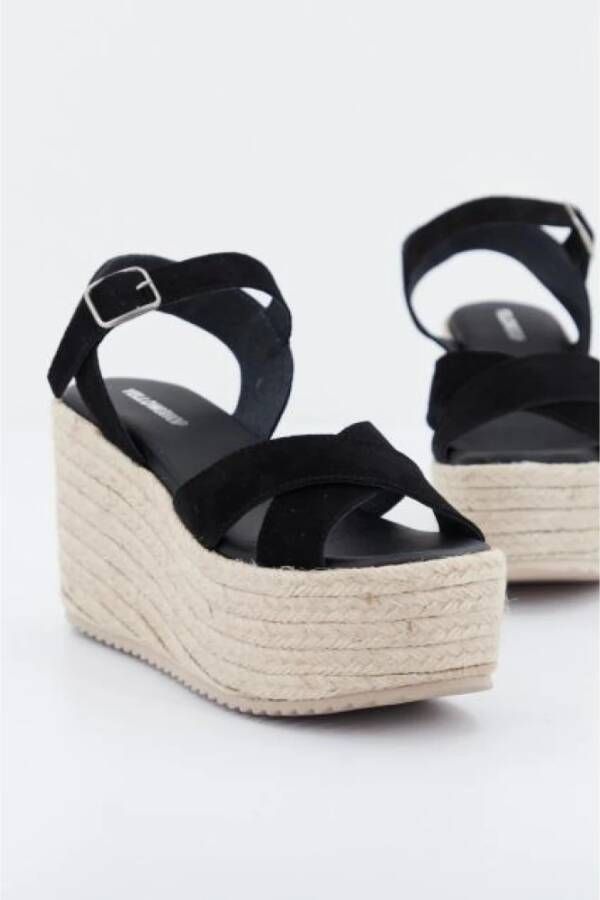 Yellow Gekruiste Banden Sleehak Sandalen