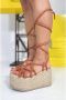 Yellow Geveterde Sandaal Wiggen - Thumbnail 2