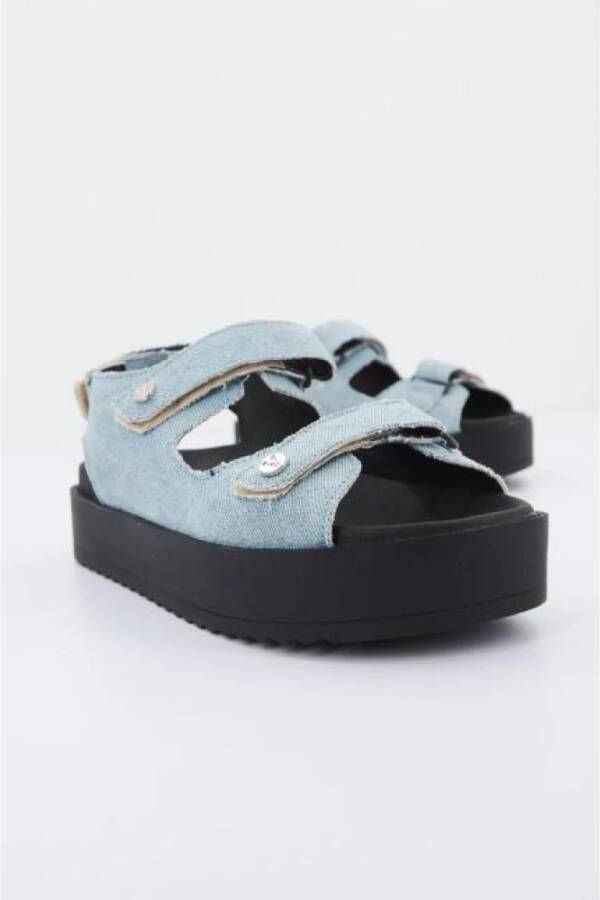 Yellow Gewatteerde Platte Sandalen