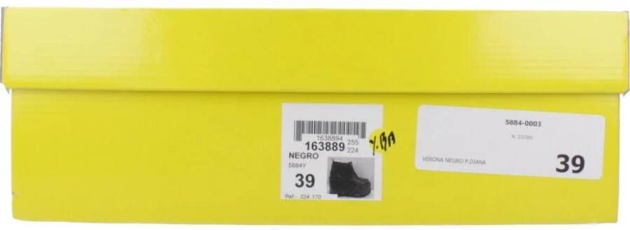 Yellow Platform Wedge Laarzen in Zwart Lakleer