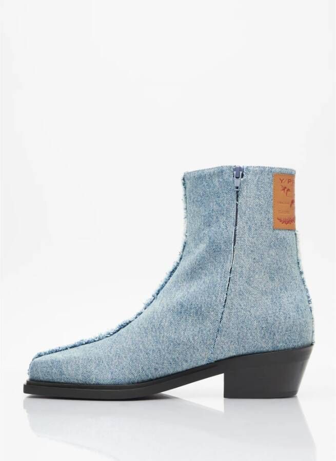 Y Project Denim Enkellaarzen Blauw Heren