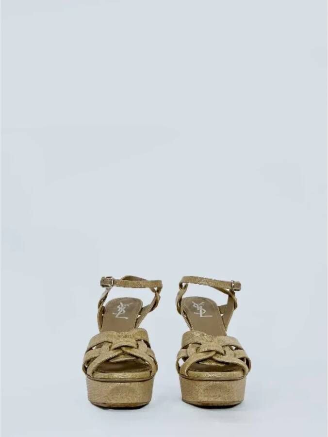 Yves Saint Laurent Vintage Pre-owned Canvas sandals Beige Dames