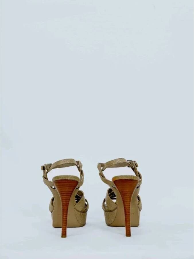 Yves Saint Laurent Vintage Pre-owned Canvas sandals Beige Dames