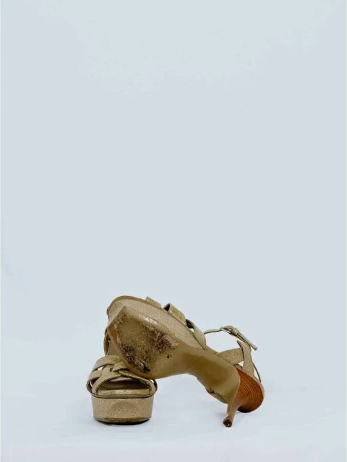 Yves Saint Laurent Vintage Pre-owned Canvas sandals Beige Dames