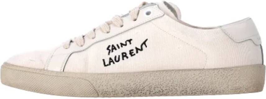Yves Saint Laurent Vintage Pre-owned Coated canvas sneakers White Dames