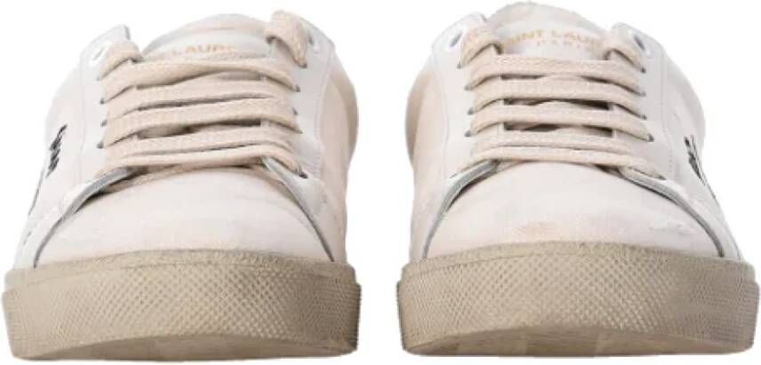 Yves Saint Laurent Vintage Pre-owned Coated canvas sneakers White Dames