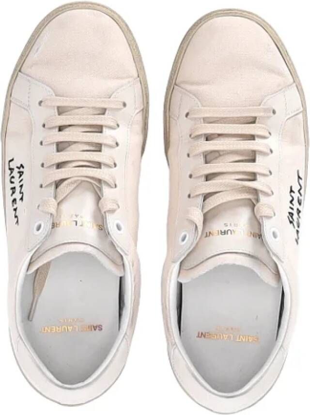 Yves Saint Laurent Vintage Pre-owned Coated canvas sneakers White Dames