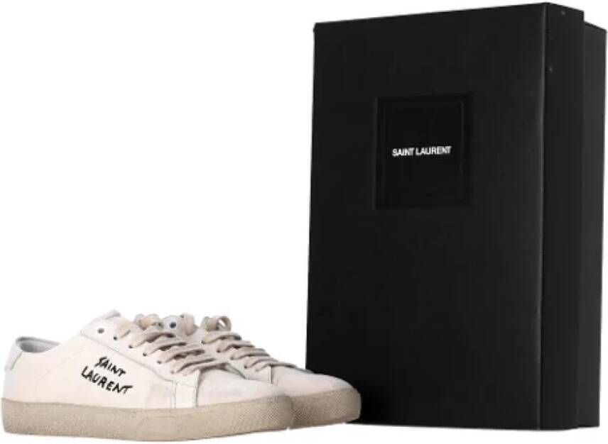 Yves Saint Laurent Vintage Pre-owned Coated canvas sneakers White Dames