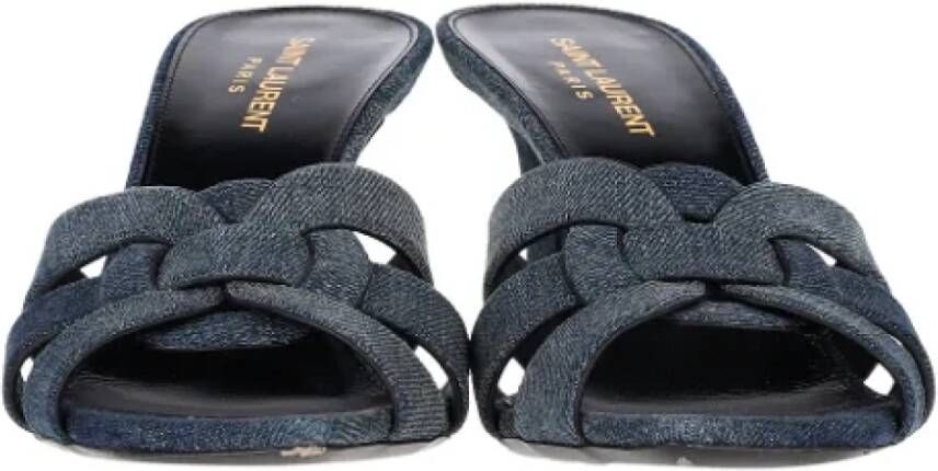 Yves Saint Laurent Vintage Pre-owned Cotton sandals Blue Dames