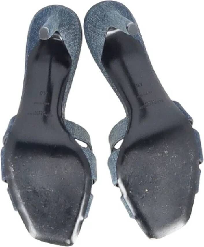 Yves Saint Laurent Vintage Pre-owned Cotton sandals Blue Dames