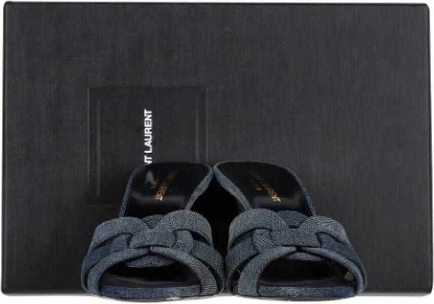 Yves Saint Laurent Vintage Pre-owned Cotton sandals Blue Dames