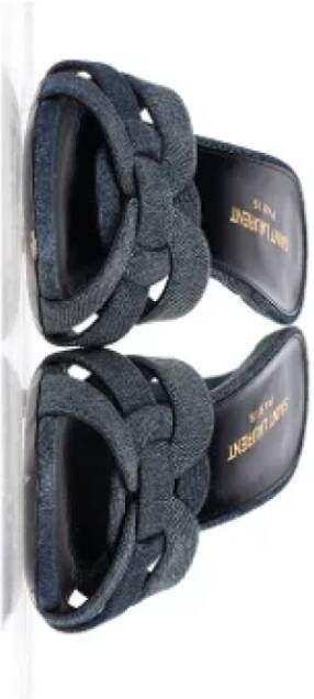 Yves Saint Laurent Vintage Pre-owned Cotton sandals Blue Dames