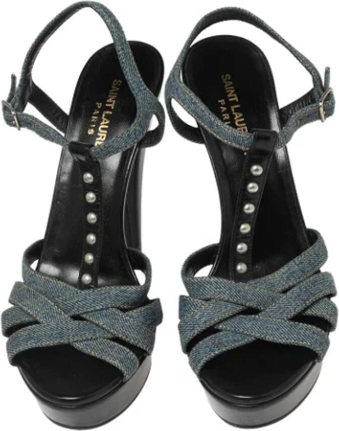 Yves Saint Laurent Vintage Pre-owned Denim sandals Blue Dames