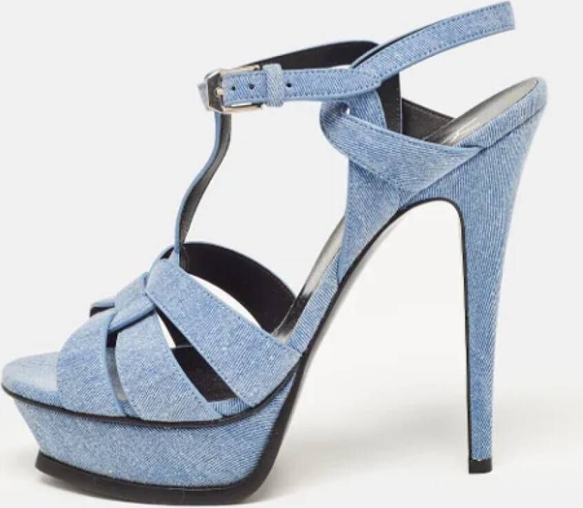 Yves Saint Laurent Vintage Pre-owned Denim sandals Blue Dames