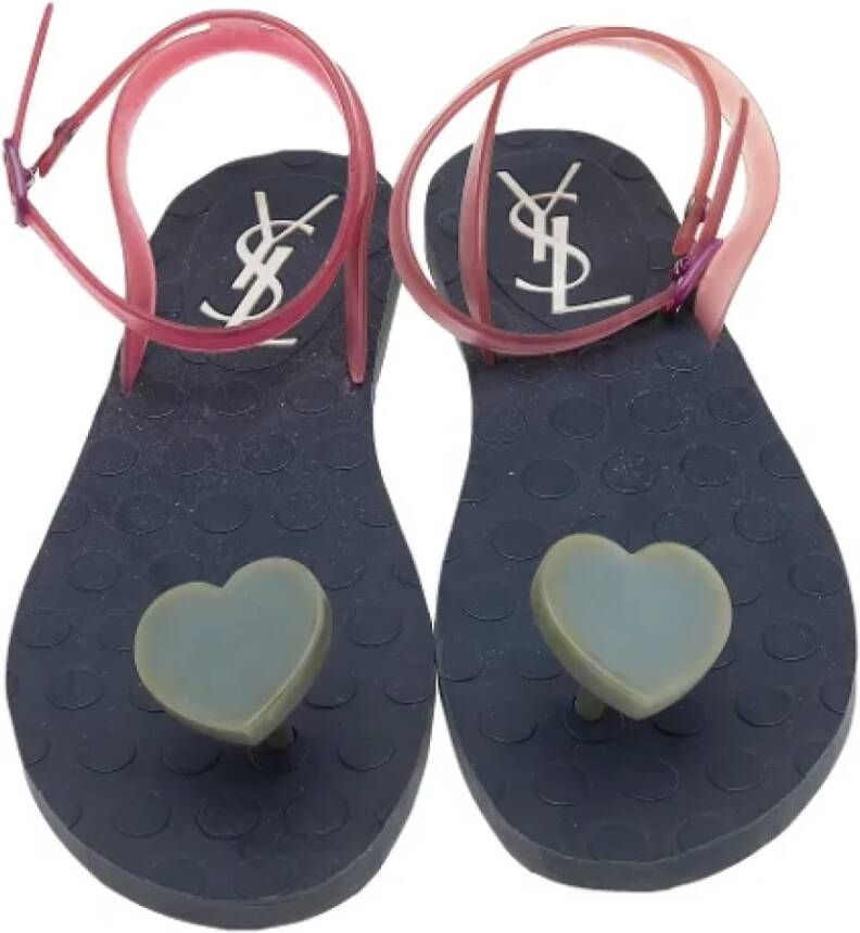 Yves Saint Laurent Vintage Pre-owned Fabric sandals Black Dames