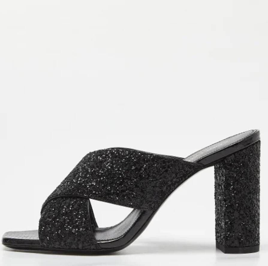 Yves Saint Laurent Vintage Pre-owned Fabric sandals Black Dames