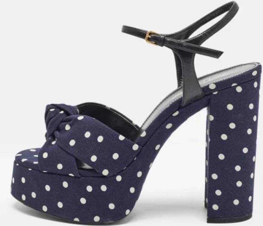 Yves Saint Laurent Vintage Pre-owned Fabric sandals Blue Dames