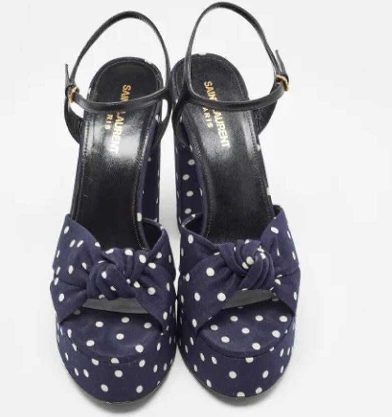 Yves Saint Laurent Vintage Pre-owned Fabric sandals Blue Dames