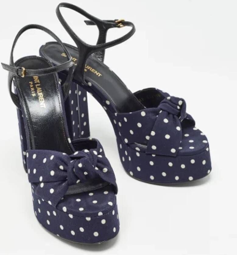 Yves Saint Laurent Vintage Pre-owned Fabric sandals Blue Dames