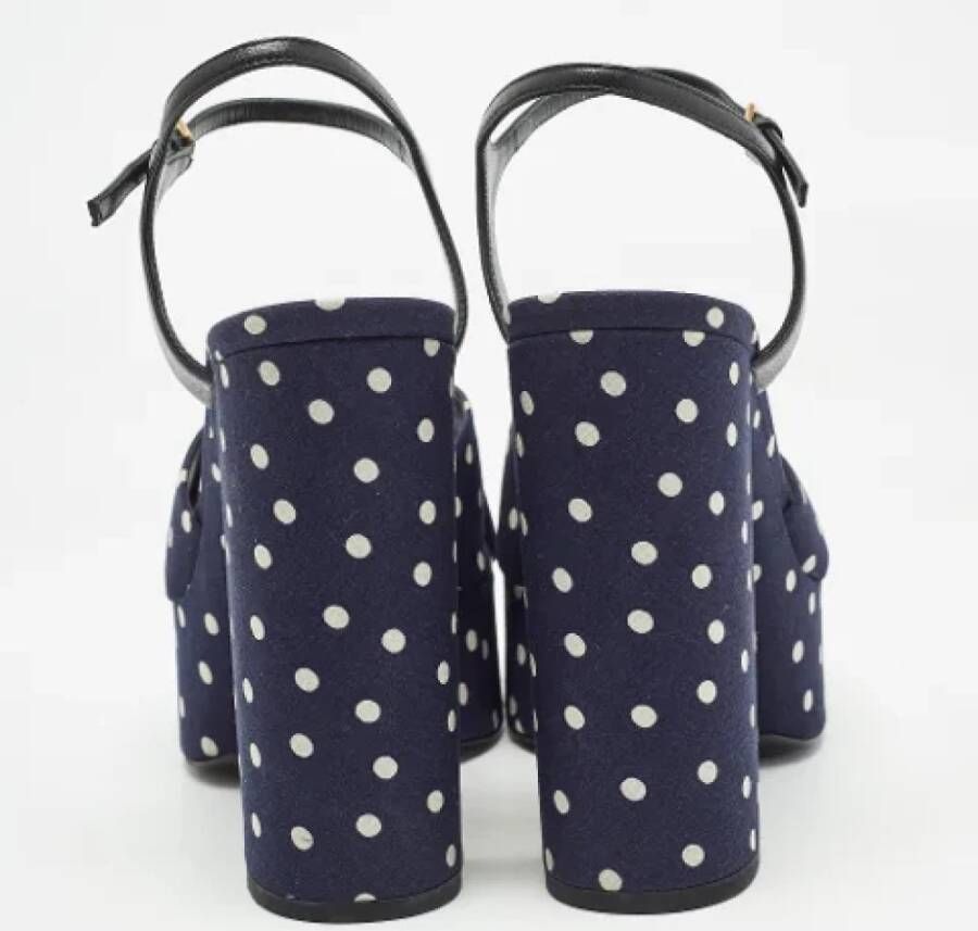 Yves Saint Laurent Vintage Pre-owned Fabric sandals Blue Dames