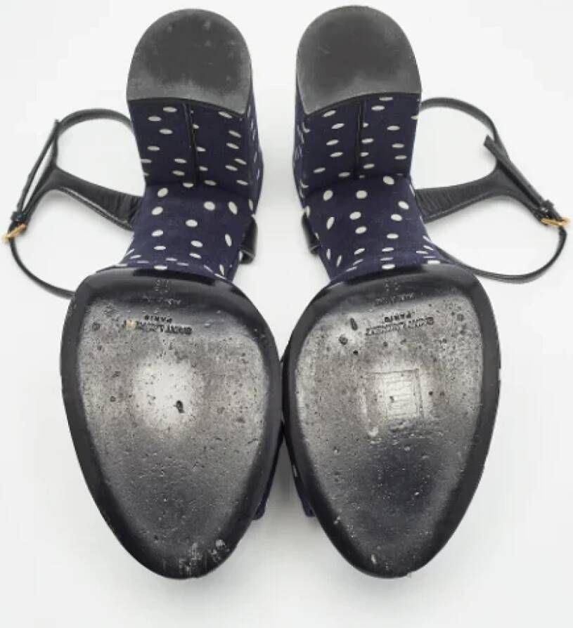 Yves Saint Laurent Vintage Pre-owned Fabric sandals Blue Dames