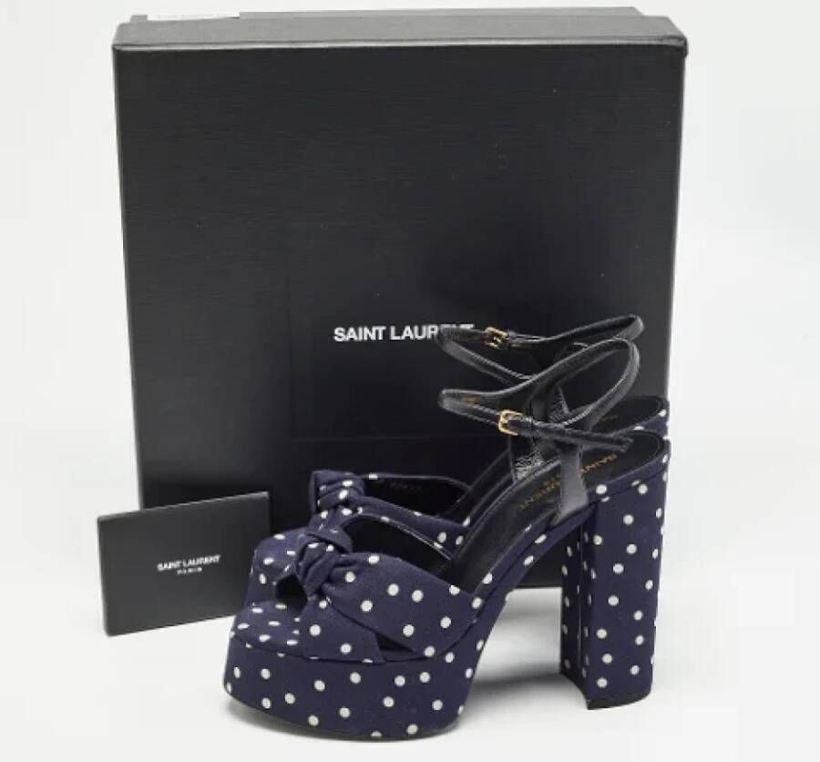 Yves Saint Laurent Vintage Pre-owned Fabric sandals Blue Dames