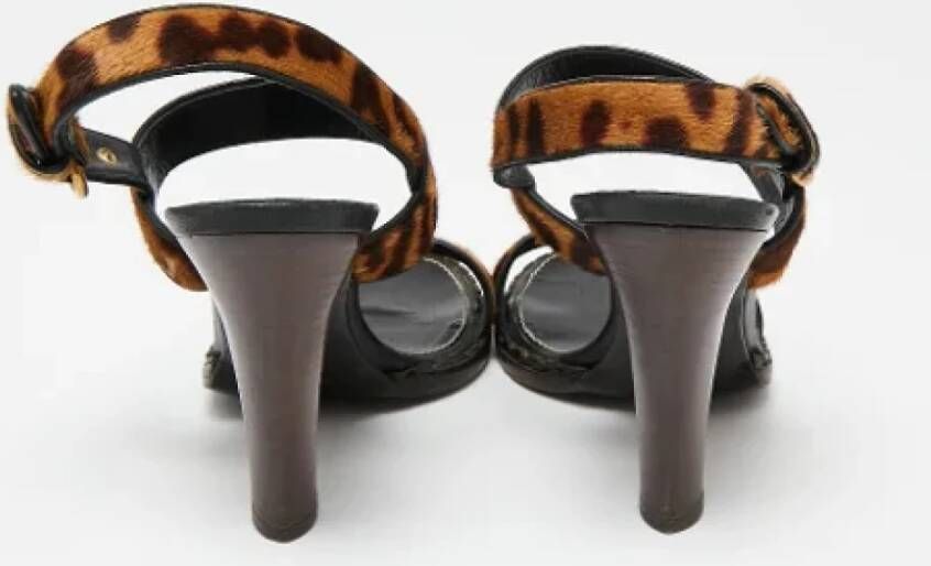 Yves Saint Laurent Vintage Pre-owned Fabric sandals Brown Dames