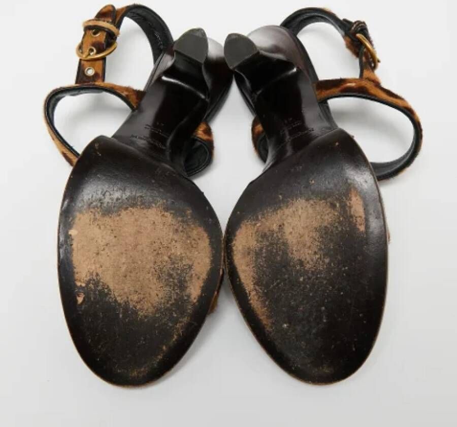 Yves Saint Laurent Vintage Pre-owned Fabric sandals Brown Dames