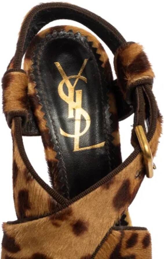 Yves Saint Laurent Vintage Pre-owned Fabric sandals Brown Dames