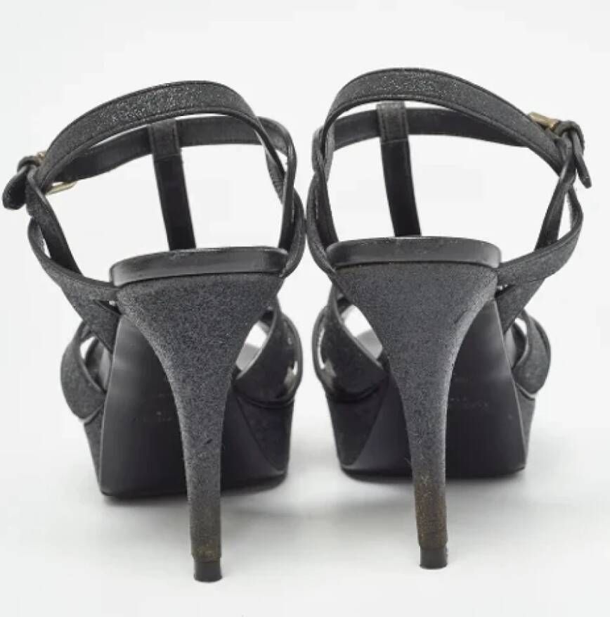 Yves Saint Laurent Vintage Pre-owned Fabric sandals Gray Dames