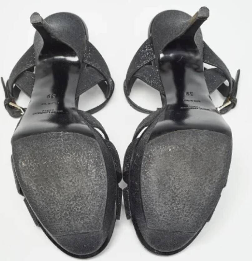 Yves Saint Laurent Vintage Pre-owned Fabric sandals Gray Dames