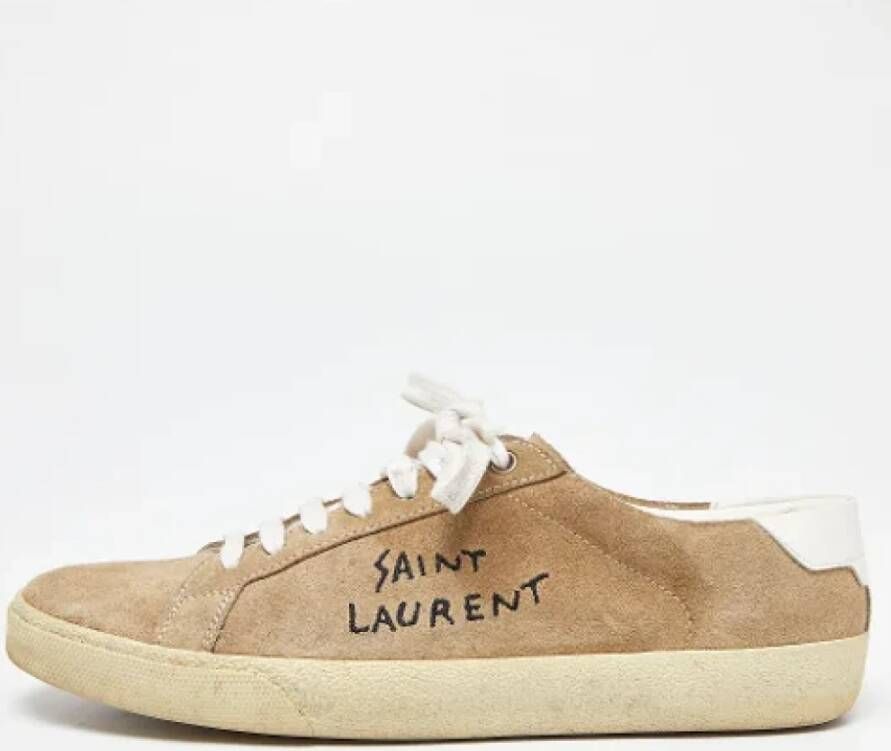 Yves Saint Laurent Vintage Pre-owned Fabric sneakers Brown Dames