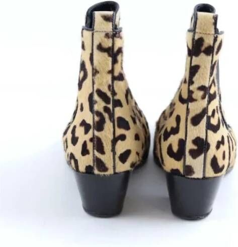 Yves Saint Laurent Vintage Pre-owned Leather boots Beige Dames